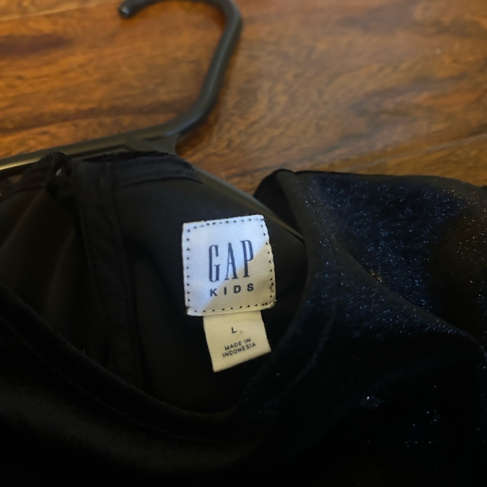 GAP Girls size Large cute dark blue almost black  Velvet dress. Victorian - Picture 2 of 2